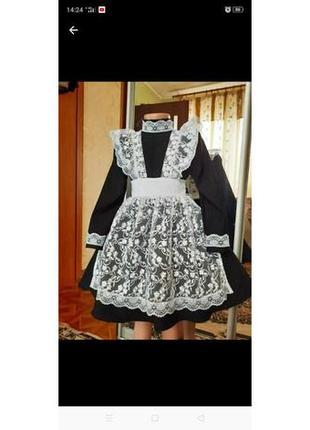 Школьное платье  с фартуком