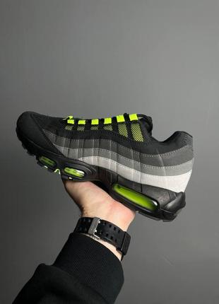 Nike air max 95 black grey green3 фото