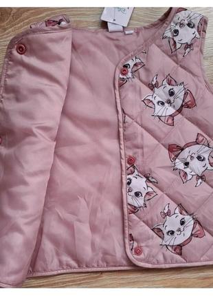 Стёганная  розовая жилетка для маленьких девочек рост 80 см2 фото