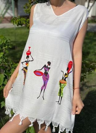 Плаття літнє жіноче xs-s, пляжна накидка, туніка жіноча біла, парео на купальник