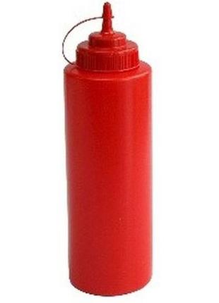 Пластиковая бутылка для соуса forest 510251 1025 мл красная2 фото