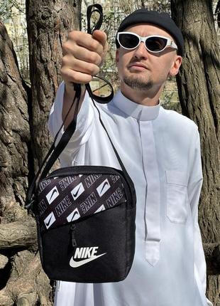 Мужская спортивная барсетка джордан черная сумка через плечо jordan10 фото
