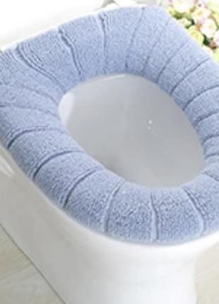 М'який чохол на унітаз чохол на сидіння для унітаза чохол для туалету блакитна накладка на унітаз2 фото