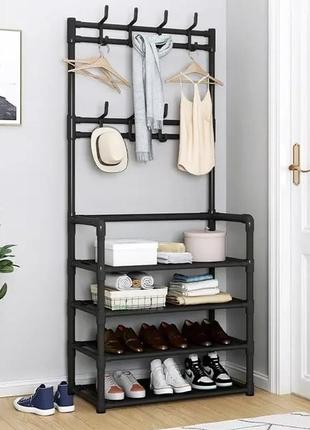 Полка для одежды и обуви new simple floor clothes rack (60*29,5*154) (металл) rd-7 черная