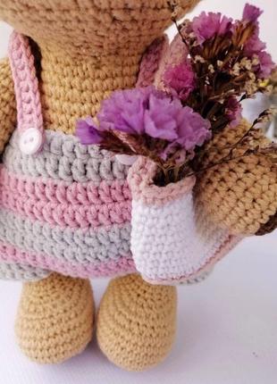 В'язаний мишко, мишко-дівчинка, іграшка для дівчинки 5