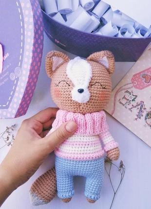 Лисичка, в'язана лялька для дівчинки, подарунок для дівчинки