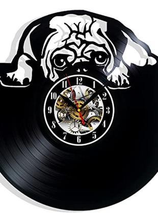 Собака настенные часы из виниловой пластинки подарок фанатам домашний декор