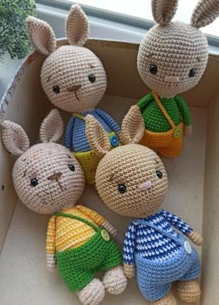 Вязаный зайчик, вязаный зайка, игрушка зайчик, игрушка зайка, зайчик крючком, зайка крючком