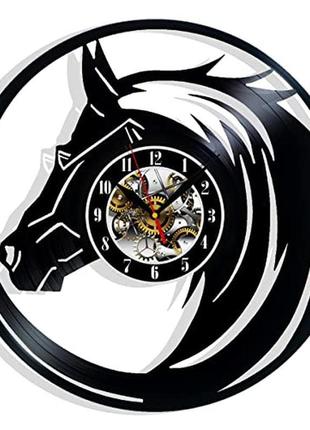 Лошадь животные настенные часы из виниловой пластинки подарок фанатам домашний декор1 фото