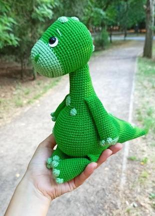 Вязаный динозаврик, динозаврик крючком, игрушка динозаврик, динозавр2 фото