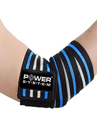 Бинти на лікоть power system ps-3600 elbow wraps blue/black (пара)3 фото