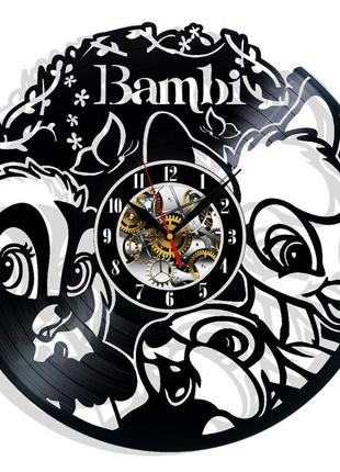 Bambi настенные часы из виниловой пластинки домашний декор подарок на любой случай
