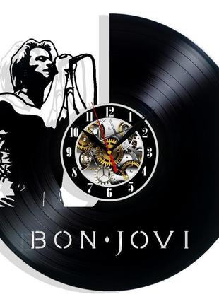 Bon jovi настінний годинник з вінілової платівки домашній декор подарунок на будь-який випадок1 фото