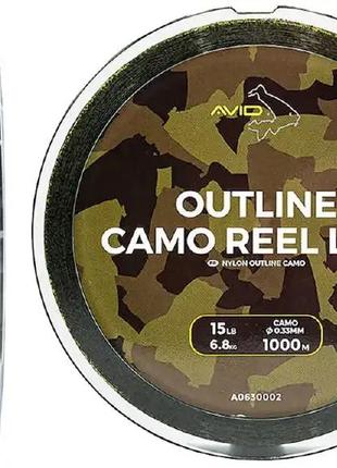 Леска для карповой рыбалки avid carp outline camo reel line 1000m 0.28mm 10lb/4.5kg