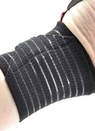 Кистьові бинти power system ps-6000 elastic wrist support black/red7 фото