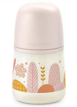 Бутылочка для кормления suavinex dreams 150 мл, физиологическая соска, медленный поток, розовая (308317)