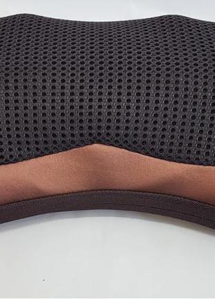 Масажна подушка massage pillow qy-8028 інфрачервоний роликовий масажер для шиї і спини 8 масажних ролика9 фото