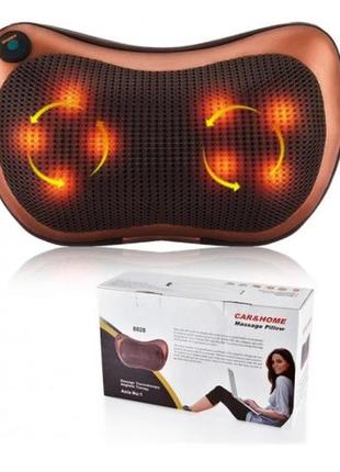 Масажна подушка massage pillow qy-8028 інфрачервоний роликовий масажер для шиї і спини 8 масажних ролика2 фото