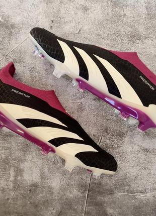 Футбольні бутси adidas predator freak + fg копи для футболу адідас предатор фрік без шнурків