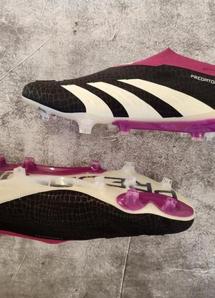 Футбольные бутсы adidas predator freak+ fg копы для футбола адидас предатор фрик без шнурков6 фото