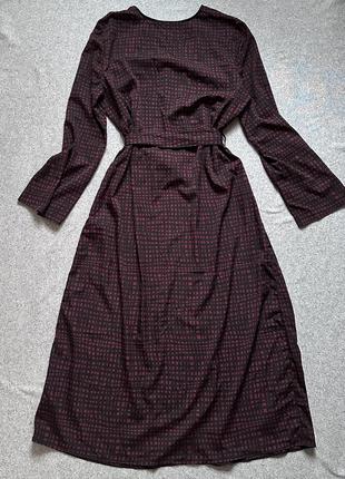 New look длинное платье лёгкое женское принт бордовая черная летняя xl7 фото