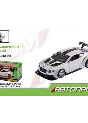 Автопром машина метал. 4345 1:43 bentley continental gt3 відч.двері в коробці 14.5х7х6.5 см