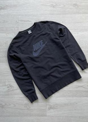 Вінтажний світшот nike vintage velour logo sweatshirt graphite1 фото