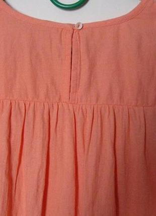 Блуза оранжевая хб с шитьем4 фото