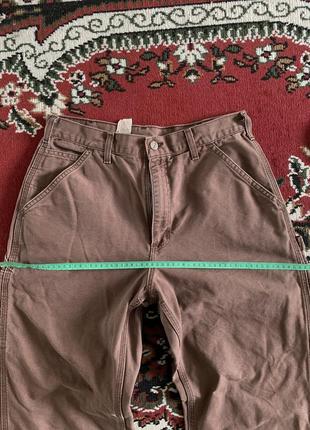 Carhartt b11 cht 32x32 dungaree fit коричневые широкие брюки винтаж5 фото