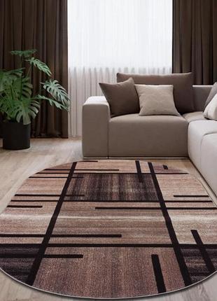 Ковер овальный 1.5 х 2.3 м espresso beige / d.brown 02239a
