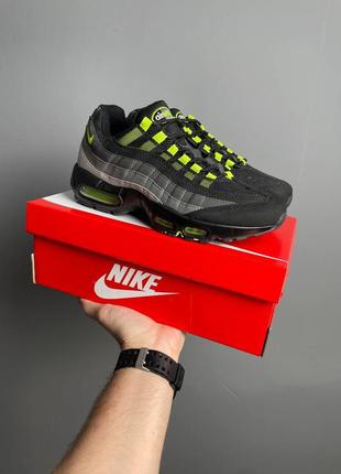 Мужские кроссовки nike air max 95 black grey green8 фото