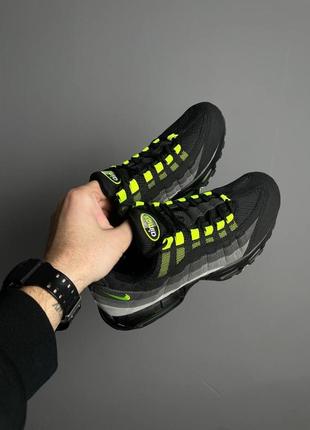 Мужские кроссовки nike air max 95 black grey green6 фото