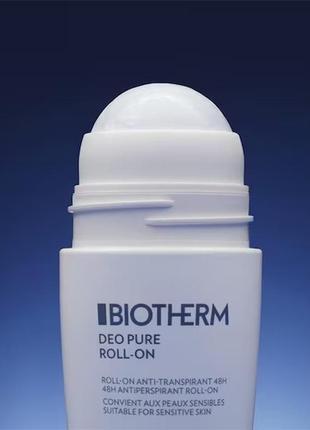 Дезодорант роликовий biotherm deo pure antiperspirant roll-3 фото