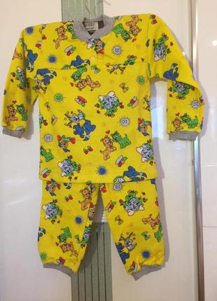 Пижама тёплая  детская с начесом. хлопок размер 110  116