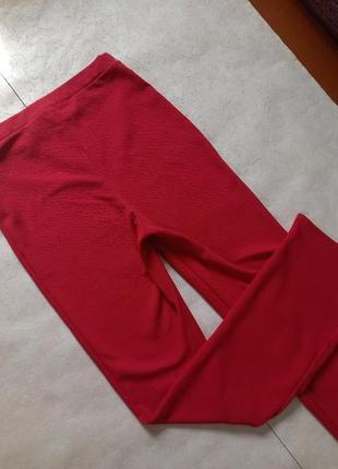 Брендовые красные штаны брюки палаццо трубы с высокой талией prettylittlething, 12 размер.2 фото