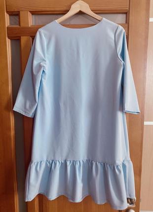Платье нежно-голубое5 фото
