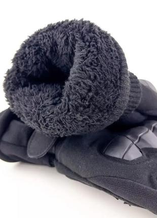 Тактические зимние перчатки полнопалые с флисом черный размер l ammunation10 фото