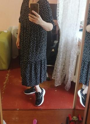 Стильное вискозное ярусное платье l