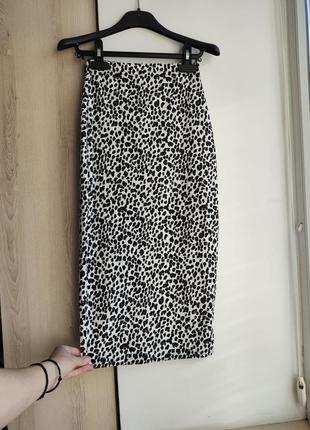 Леопардова спідниця олівець юбка карандаш висока талія  в облипку2 фото
