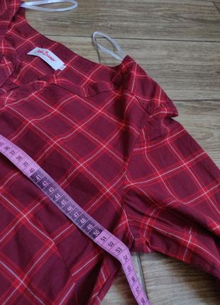 Актуальная рубашка блуза в клетку из воздушного качественного хлопка, большой размер6 фото