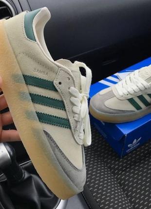 Кроссовки adidas samba beige/green1 фото