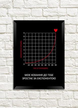 Постер в рамке a4 моє кохання до тебе зростає за експонентою1 фото