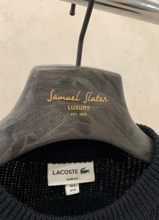 Черный свитер джемпер lacoste в полосы свитшот вязаный3 фото