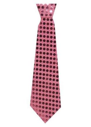 Краватка на резинці святкова, рожевий1 фото