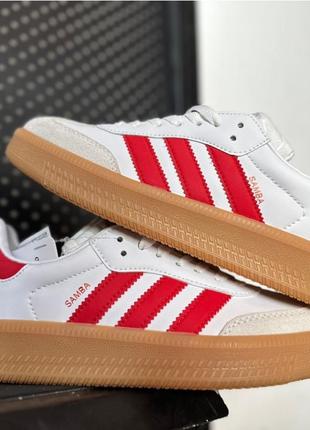 Кроссовки adidas samba white red platform