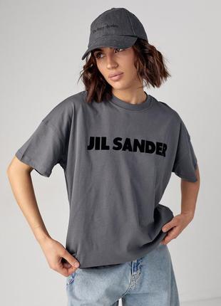 Трикотажная футболка с надписью jil sander