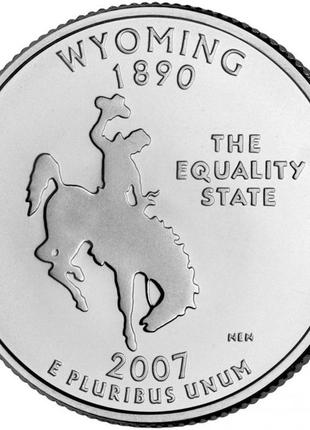 Сша 1⁄4 долара, 2007 квотер штату вайомінг no1820