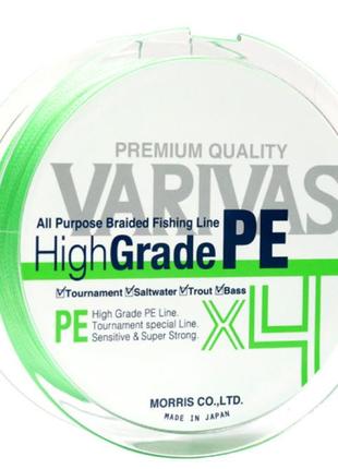 Шнур varivas high grade pe x4 flash green150m #0,6/ 0,128mm (рб-713897)