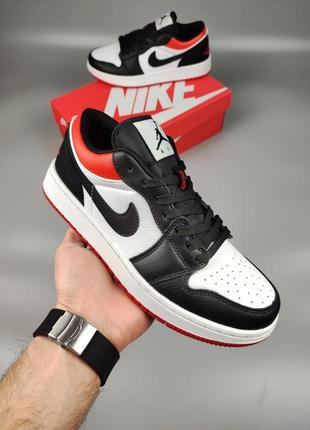 Nike air jordan 1 low black toe1 фото