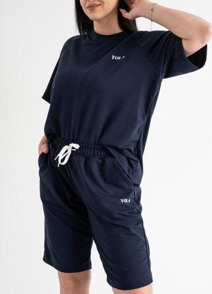 52-54, 56-58 р. женский спортивный костюм футболка шорты двунитка4 фото